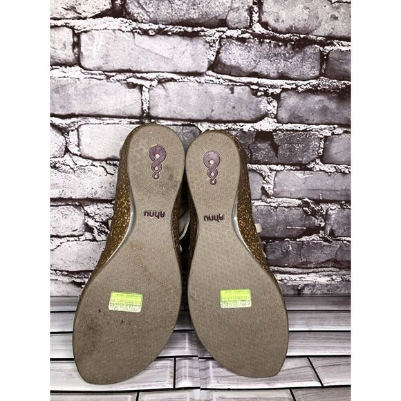 Ahnu Trolley Huarache Gray Leather Back Zip Wedge Sandals Women Sz 8.5M US/39EU - Picture 14 of 16